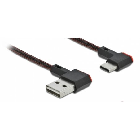 DeLOCK EASY-USB 2.0 Cable Type-A male to USB Type-C™ male angled left / right 2 m black