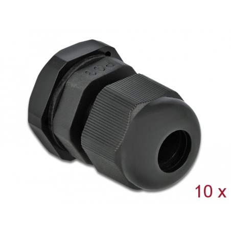 DeLOCK Cable Gland PG9 10 pieces black