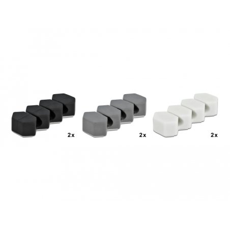 DeLOCK Cable Holder with 3 feed-throughs honeycomb Set 6 pieces
