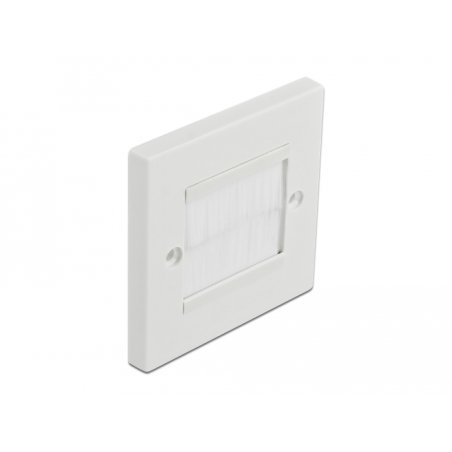 DeLOCK Capot de gestion des câbles 86 x 86 mm avec brosse blanc