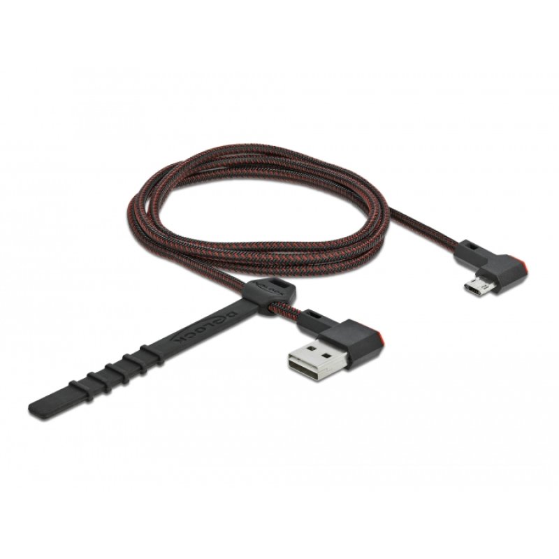 DeLOCK EASY-USB 2.0 Cable Type-A male to EASY-USB Type Micro-B male angled left / right 1 m black