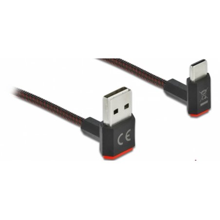 DeLOCK EASY-USB 2.0 Cable Type-A male to USB Type-C™ male angled up / down 1 m black