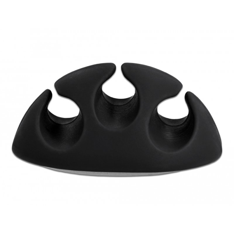 DeLOCK Set de 6 porte-câbles avec 3 prises de rétention noir / blanc