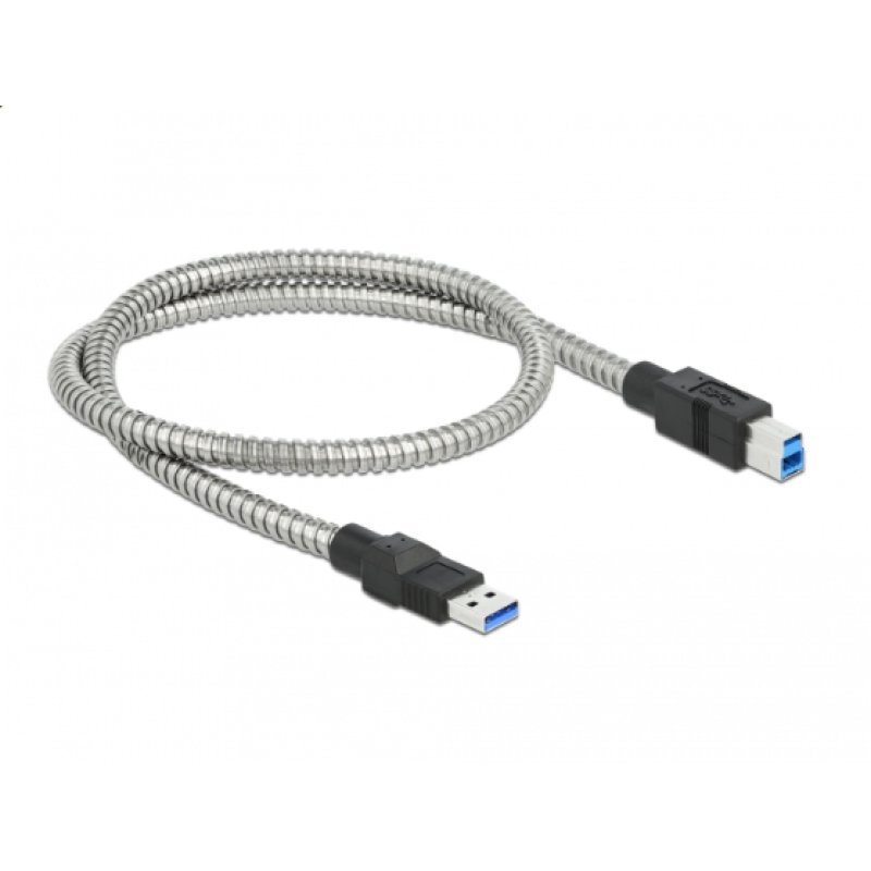 Delock USB 5 Gbps Kabel Typ-A Stecker zu Typ-B Stecker mit Metallmantel 0,5 m