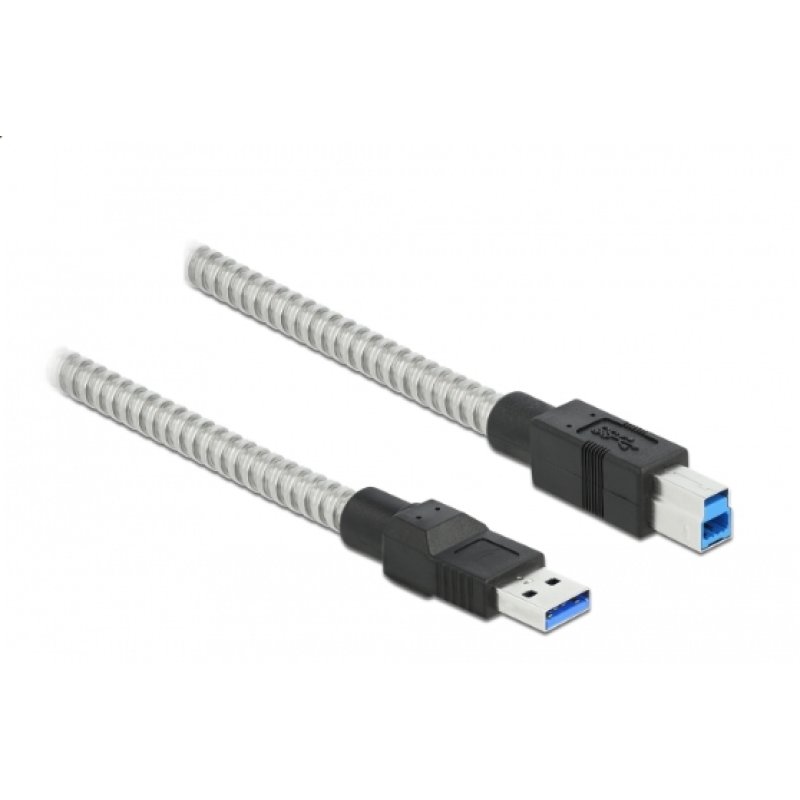 Delock USB 5 Gbps Kabel Typ-A Stecker zu Typ-B Stecker mit Metallmantel 0,5 m