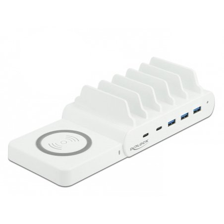 DeLOCK USB and Wireless Charger 2 x USB Type-C PD 3 x USB Type-A with 110 W