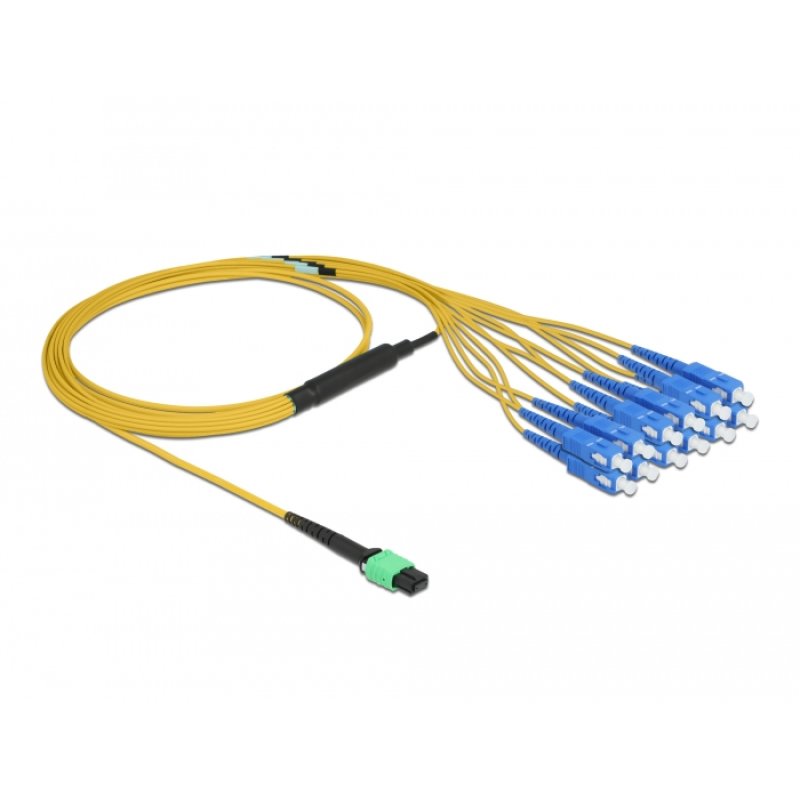 Delock LWL Kabel MPO Buchse zu 12 x SC Simplex Stecker, Singlemode, 9/125 µm, 2 m