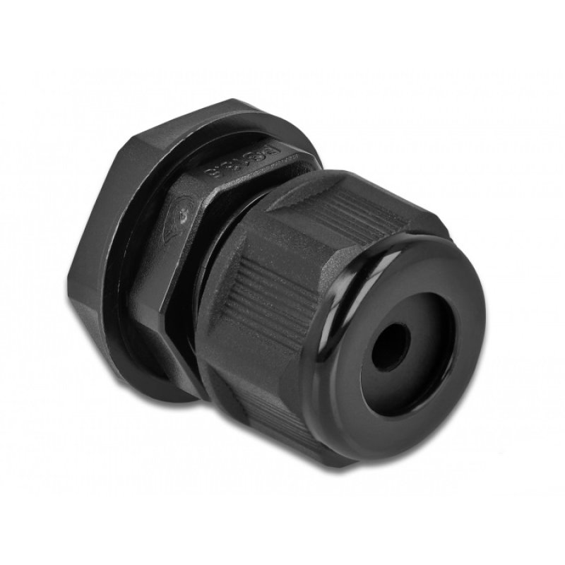 DeLOCK Cable Gland PG13.5 for round cable black 2 pieces