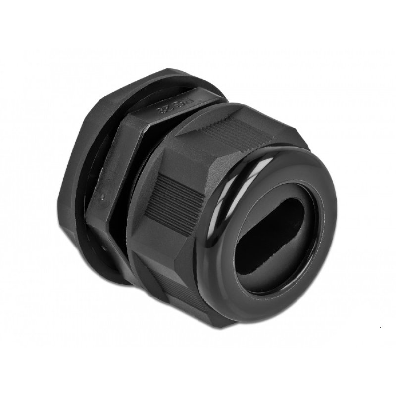 DeLOCK Presse-étoupe PG29 pour câble plat noir, 2 unités