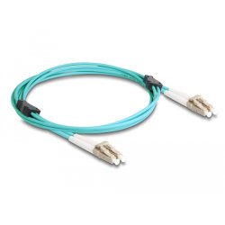 DeLOCK Fiber Optical Cable with metal armouring LC Duplex to LC Duplex Multi-mode OM3 2 m