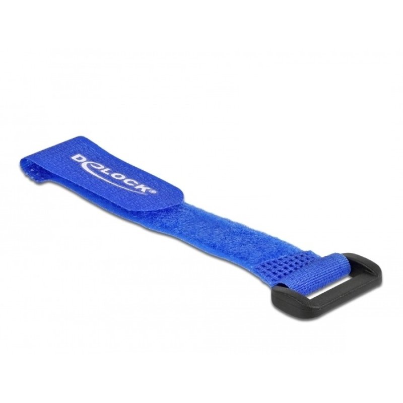 DeLOCK Serre-câbles à scratch avec boucle de L 150 x l 20 mm, bleu, 5 pièces