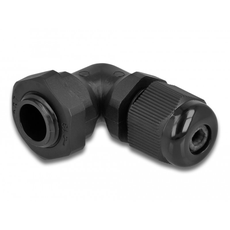 DeLOCK Presse-étoupe PG7 angulé 90° noir