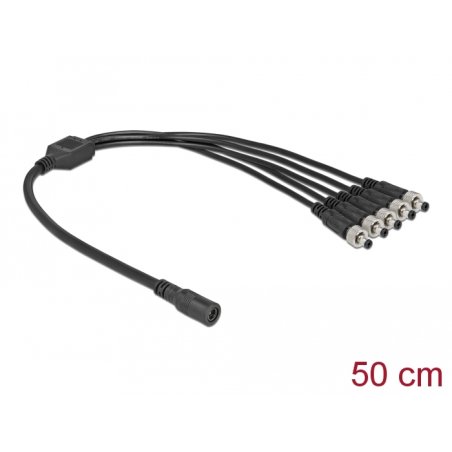 DeLOCK DC Splitter Cable 5.5 x 2.1 mm 1 x female to 5 x male screwable