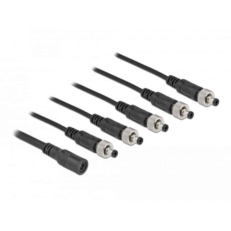 DeLOCK DC Splitter Cable 5.5 x 2.1 mm 1 x female to 5 x male screwable