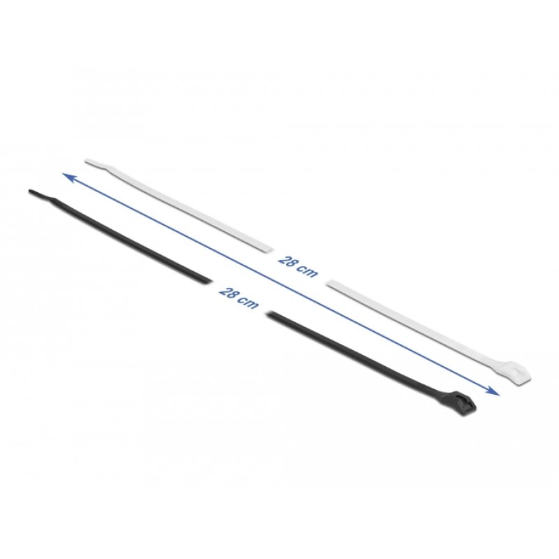 Delock Kabelbinder mit flachem Kopf L 280 x B 3,6 mm 100 Stück