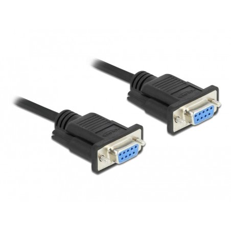 DeLOCK Serial Cable RS-232 D-Sub 9 female to female null modem with narrow plug housing - CTS / RTS auto control - 2 m