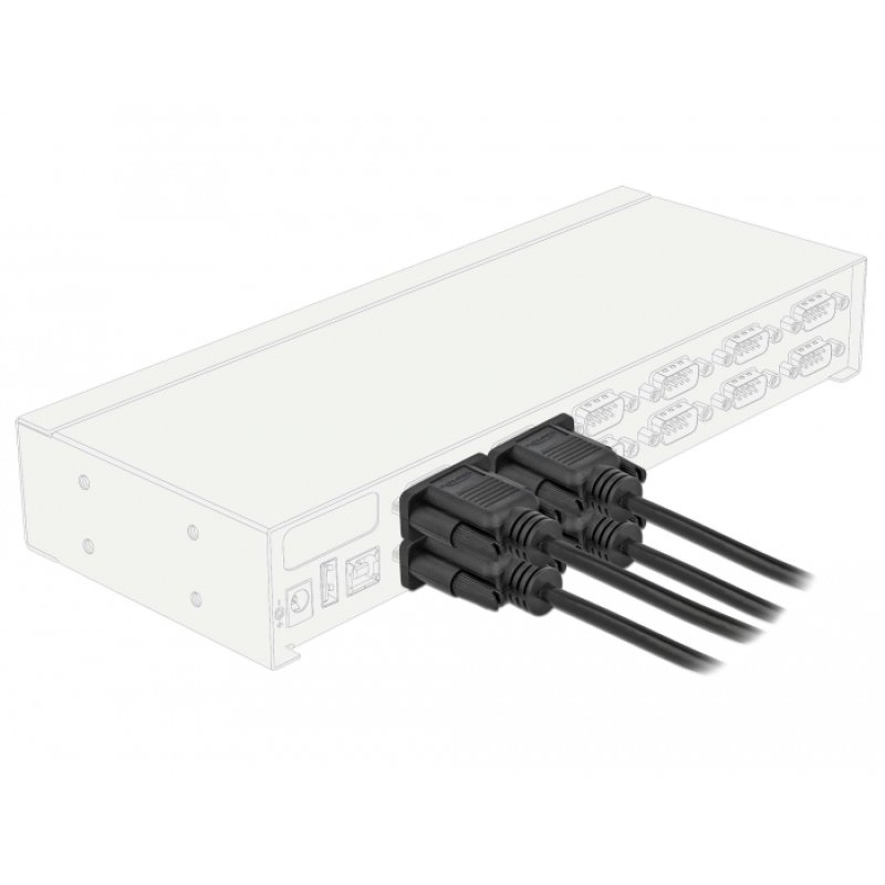 DeLOCK Serial Cable RS-232 D-Sub 9 female to female null modem with narrow plug housing - CTS / RTS auto control - 2 m
