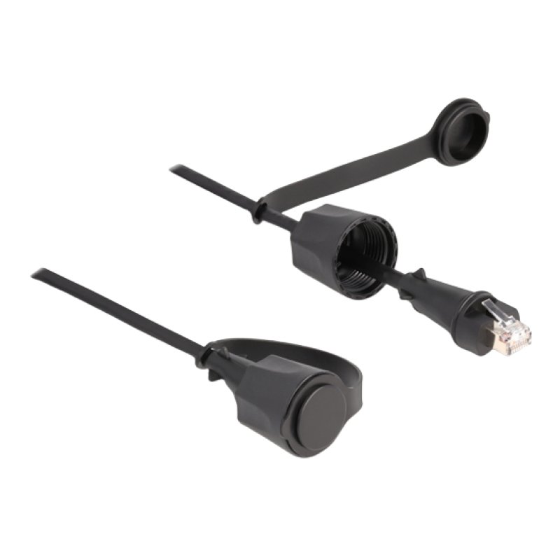 DeLOCK Câble de réseau RJ45 mâle à RJ45 mâle Cat.6 STP avec bouchon de protection, extérieur, IP68, étanche à