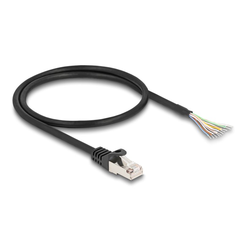 DeLOCK Cable RJ50 male to open wire ends S/FTP 0.5 m black
