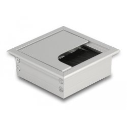 DeLOCK Passe-fil monté sur table avec brosse 80 x 80 x 28 mm, argent