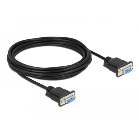 DeLOCK Serial Cable RS-232 D-Sub 9 female to female null modem with narrow plug housing - CTS / RTS auto control - 5 m
