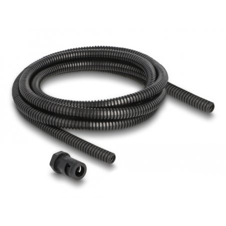 DeLOCK Manchon de protection de câble 2 m x 10 mm avec set de raccord de conduite PG7, noir
