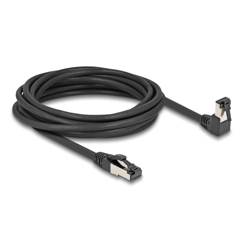 DeLOCK RJ45 Network Cable Cat.8.1 S/FTP 90° downwards angled / straight 5 m black