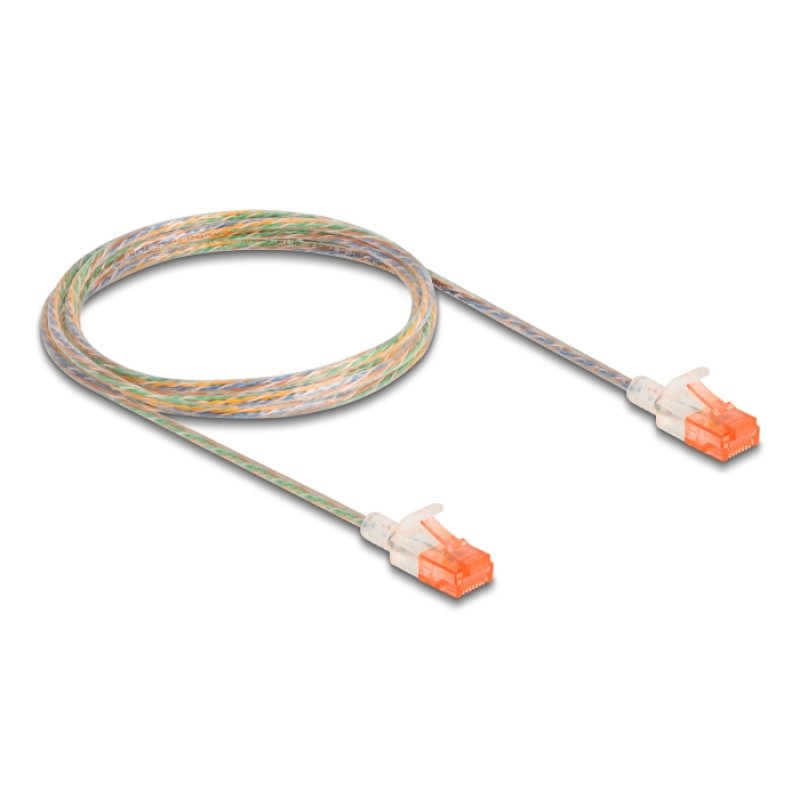 DeLOCK RJ45 Network Cable Cat.6A U/UTP Slim 2 m transparent