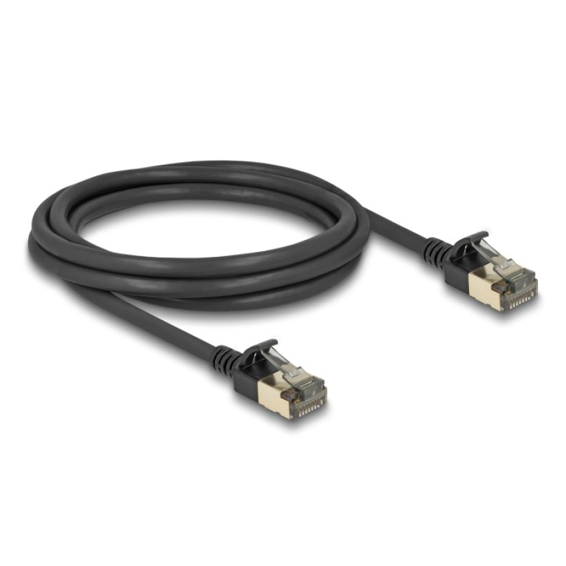 DeLOCK Câble de réseau RJ45 Cat.8.1 F/FTP Slim Pro, 2 m, noir