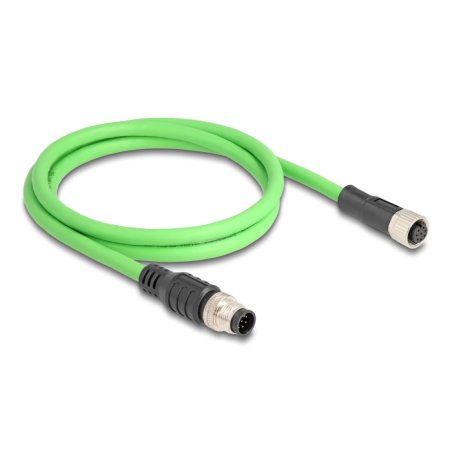 DeLOCK M12 Cable A-coded 8 pin male to female PUR (TPU) 1 m
