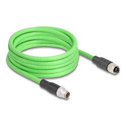 DeLOCK M12 Cable X-coded 8 pin male to female PUR (TPU) 5 m