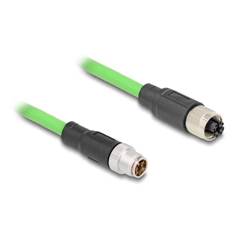 DeLOCK M12 Cable X-coded 8 pin male to female PUR (TPU) 5 m