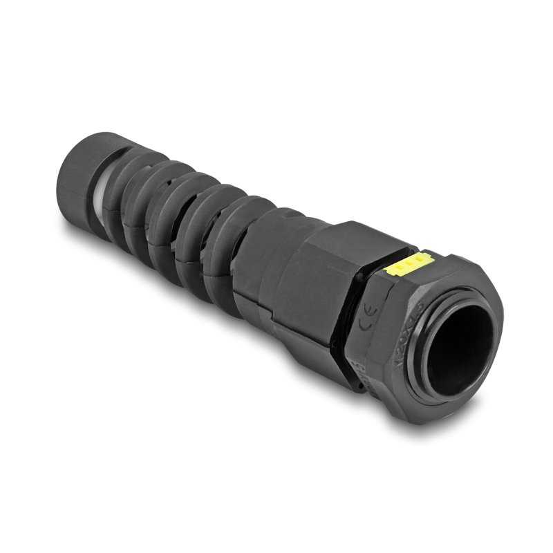 DeLOCK Presse-étoupe M20 avec ventilation et serre-câble, IP68 étanche à l’eau et à la poussière, noir, 2