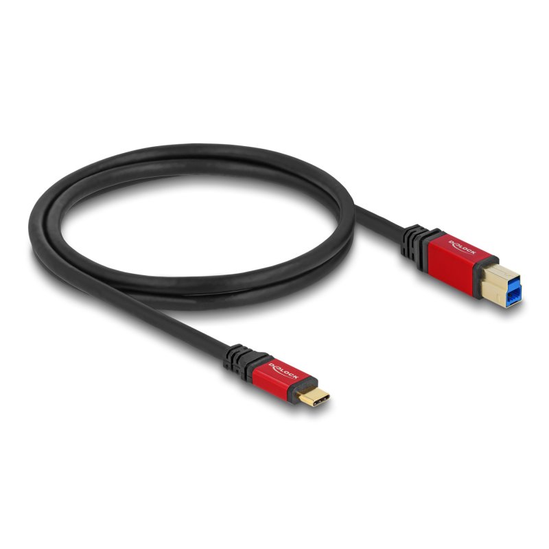 DeLOCK USB 5 Gbps Cable USB Type-C male to USB Type-B male 1 m red metal