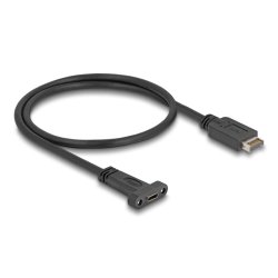 DeLOCK Câble USB 10 Gbps Type-E Key A 20 broches mâles vers USB Type-C femelle, monté sur panneau, 50 cm