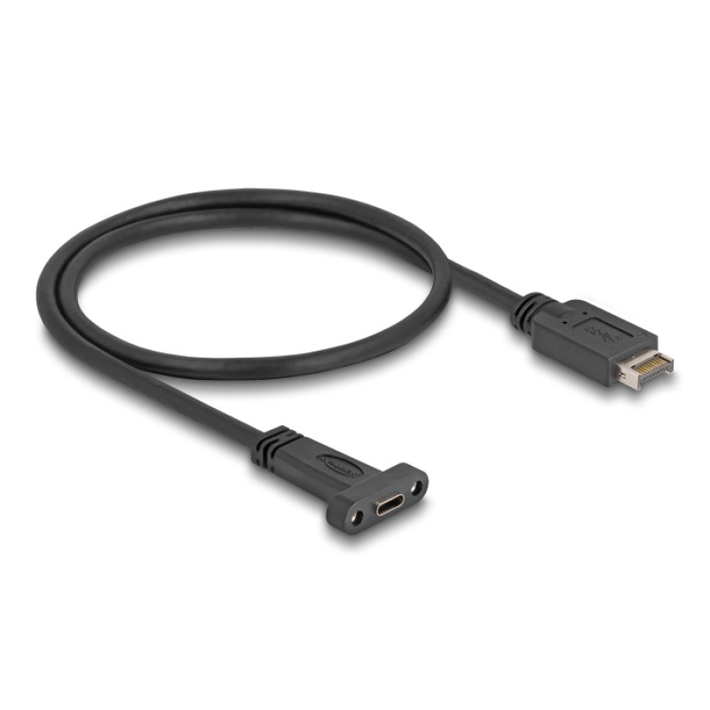 Delock USB 10 Gbps Kabel USB Typ-E Key A 20 Pin Stecker zu USB Type-C™ Buchse zum Einbau 50 cm