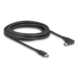 Delock Aktives USB 10 Gbps Kabel USB Type-C™ Stecker zu Stecker gewinkelt links / rechts 3 m 8K PD 60 W mit E-Marker