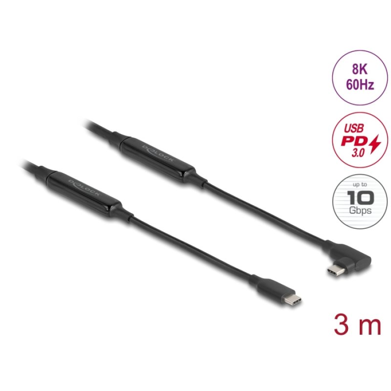 DeLOCK 81195 USB cable USB 3.2 Gen 2 (3.1 Gen 2) 3 m USB C Black