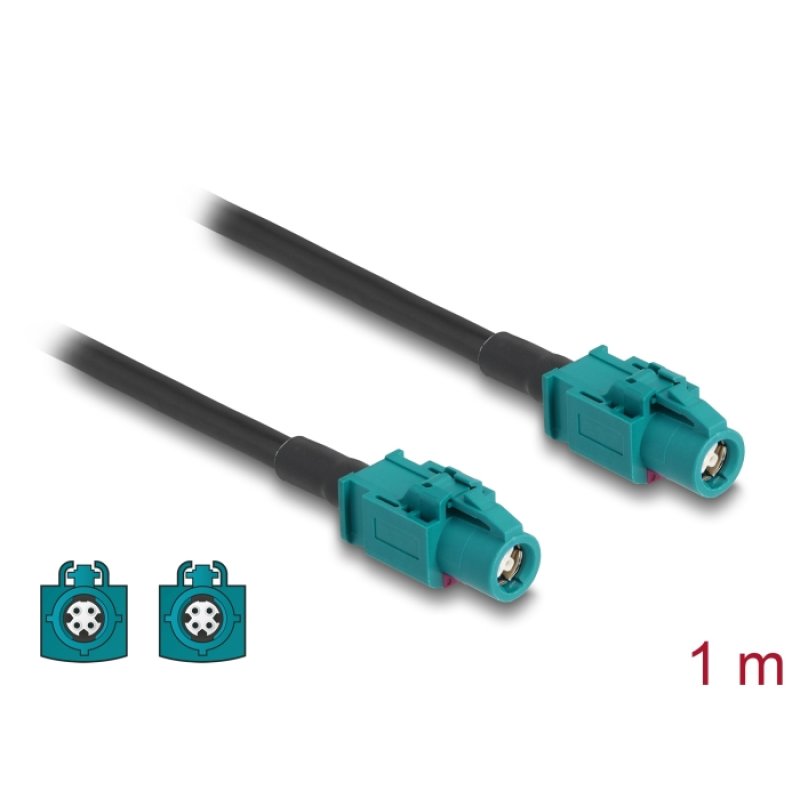 DeLOCK 90680 coaxial cable 1 m HSD Z Black, Blue