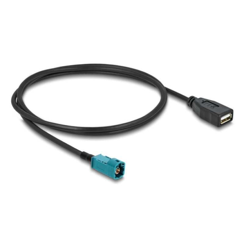 DeLOCK 90703 câble coaxial 1 m HSD Z USB A Noir, Bleu