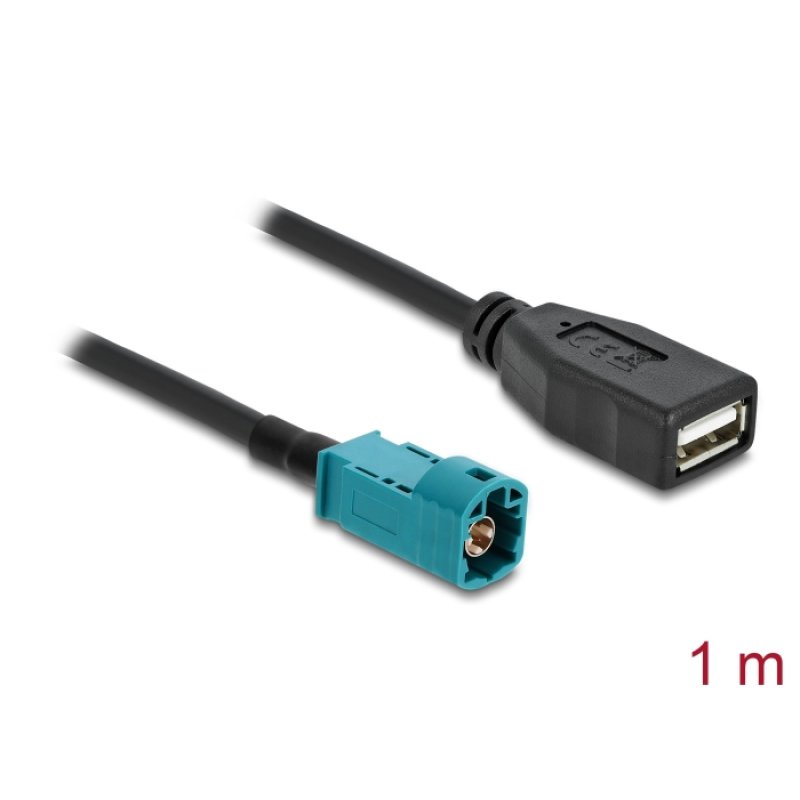 DeLOCK 90703 coaxial cable 1 m HSD Z USB A Black, Blue