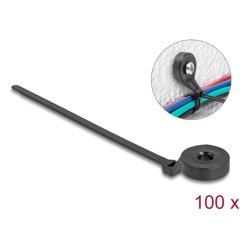 DeLOCK 18915 cable tie Screw mount cable tie Nylon Black 100 pc(s)