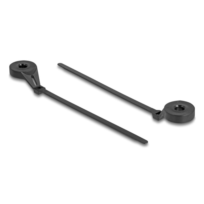 Delock Kabelbinder mit Befestigungsöse L 180 x B 6 mm schwarz 100 Stück