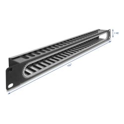 Delock 19? 1 HE Kabelmanagement Rangierpanel mit Öffnung und Kantenschutz schwarz