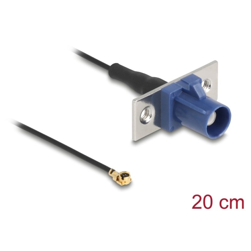 DeLOCK 90731 câble coaxial 1.13 0,2 m FAKRA C I-PEX MHF1 Noir, Bleu