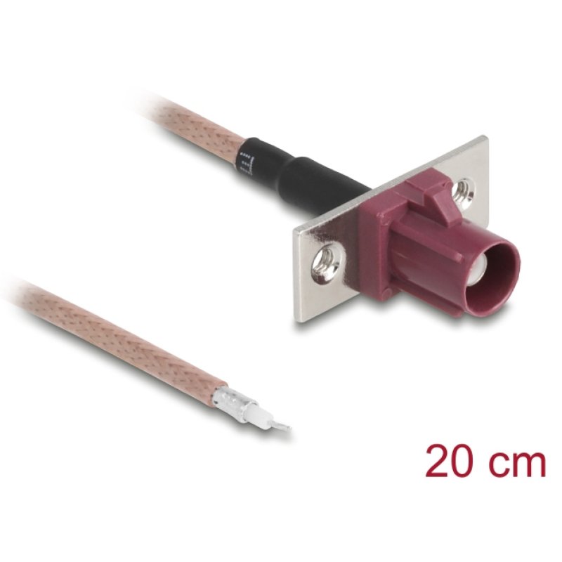 DeLOCK 90729 coaxial cable RG-316/U 0.2 m FAKRA D No Bordeaux, Brown
