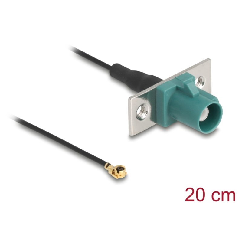 DeLOCK 90732 coaxial cable 1.13 0.2 m FAKRA E I-PEX MHF1 Black, Turquoise