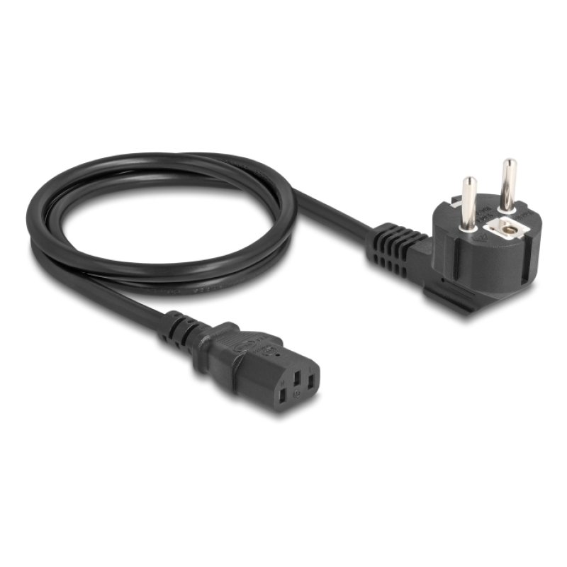 DeLOCK 81298 câble électrique Noir 1 m Prise d'alimentation type E F IEC C13
