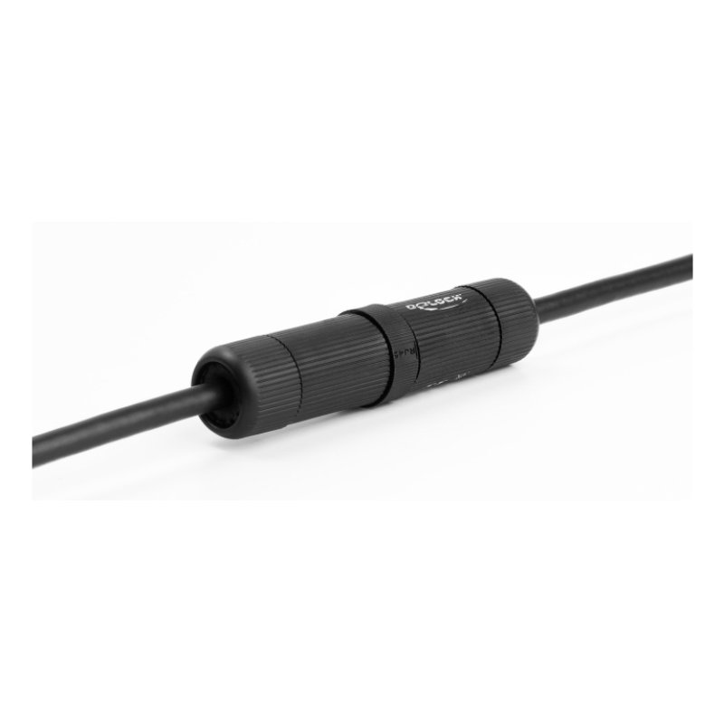 DeLOCK Cable Connector RJ45 jack to RJ45 jack Cat.6 with M16 thread and bayonet lock IP68 dust and waterproof