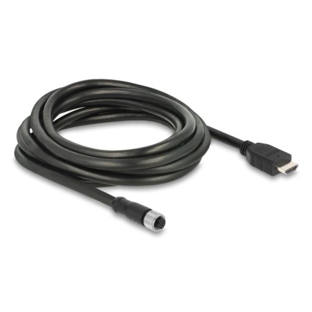 DeLOCK M12 Cable A-coded 17 pin female to HDMI male 3 m black